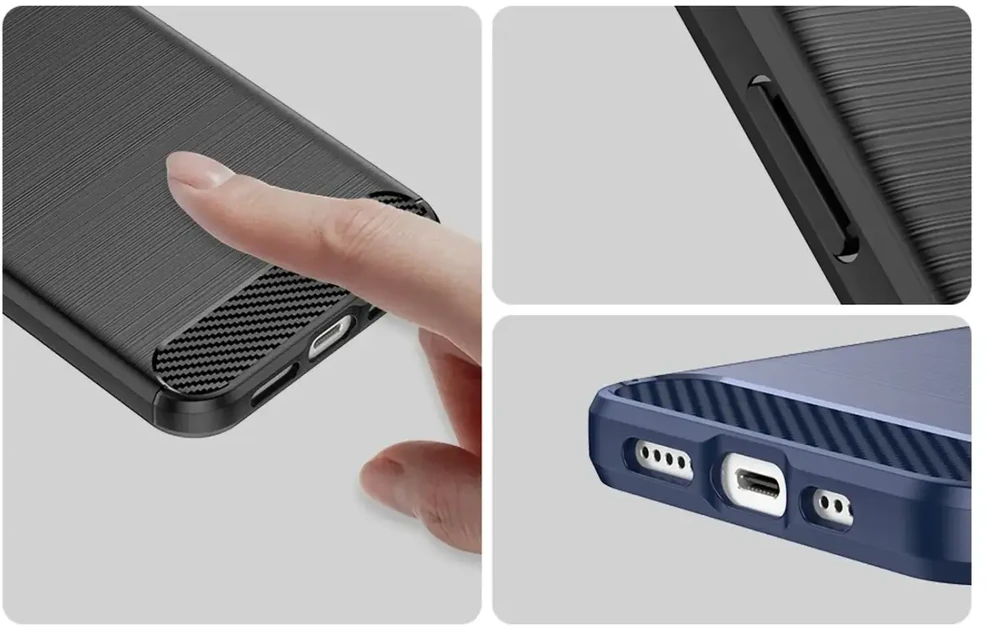 Hurtel Carbon dėklas skirtas iPhone 14, mėlynas