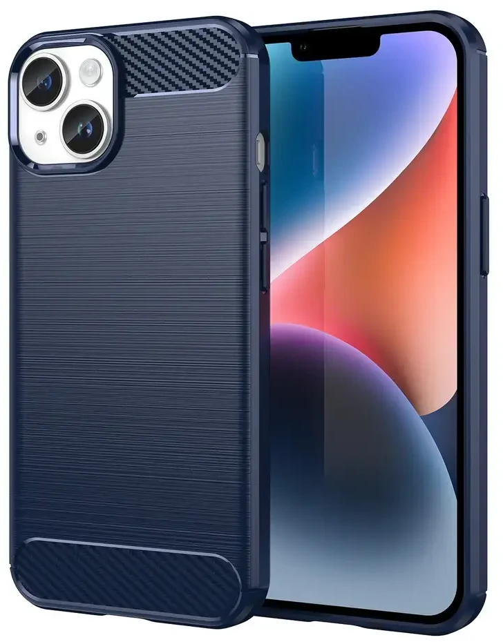Hurtel Carbon dėklas skirtas iPhone 14, mėlynas