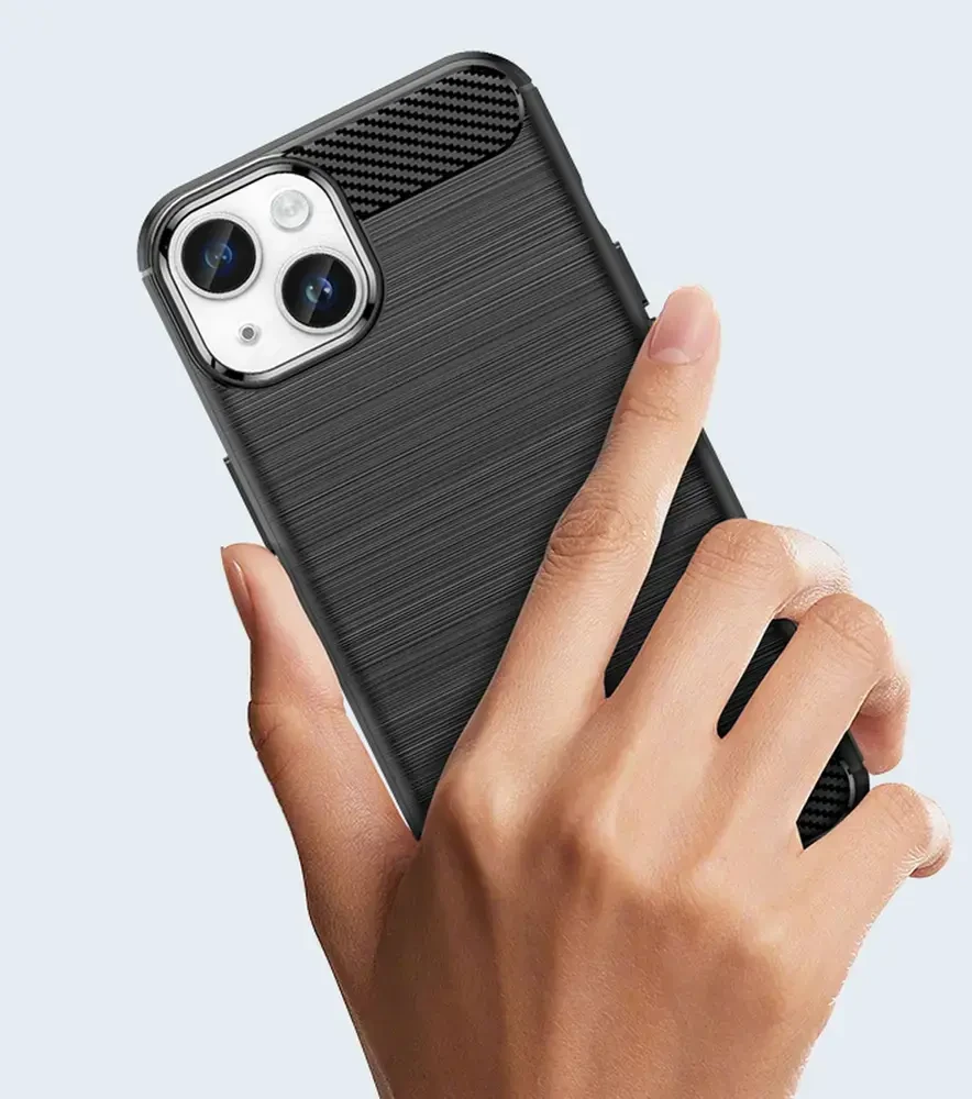 Hurtel Carbon dėklas skirtas iPhone 14, mėlynas