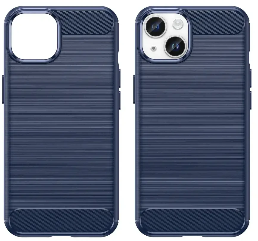 Hurtel Carbon dėklas skirtas iPhone 14, mėlynas