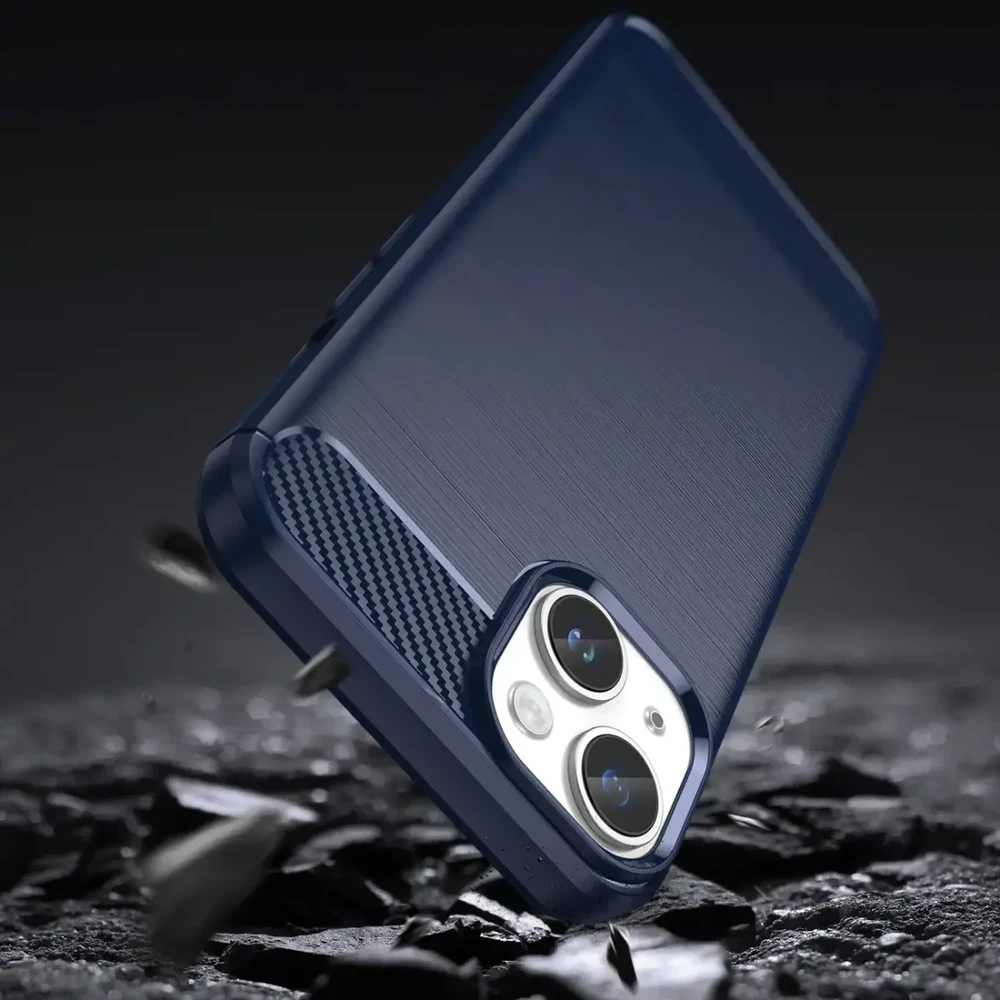 Hurtel Carbon dėklas skirtas iPhone 14, mėlynas