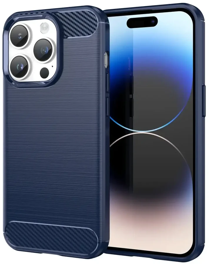 Hurtel Carbon dėklas skirtas iPhone 14 Pro, mėlynas