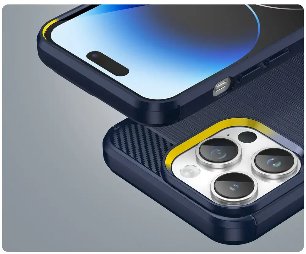 Hurtel Carbon dėklas skirtas iPhone 14 Pro, mėlynas