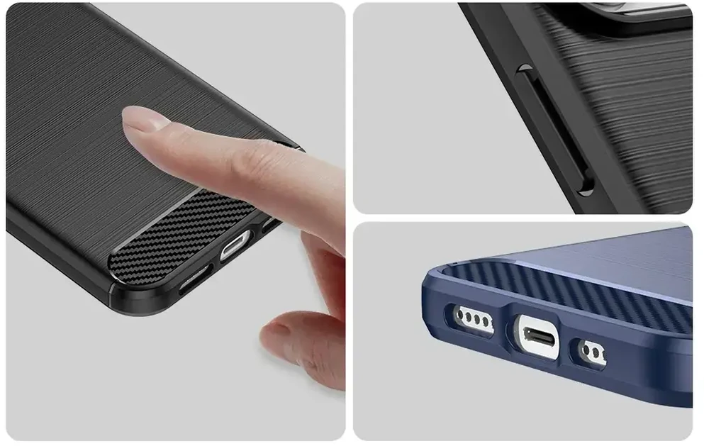 Hurtel Carbon Apple iPhone 14 Pro flexible gel back dėklas telefonui juodos spalvos