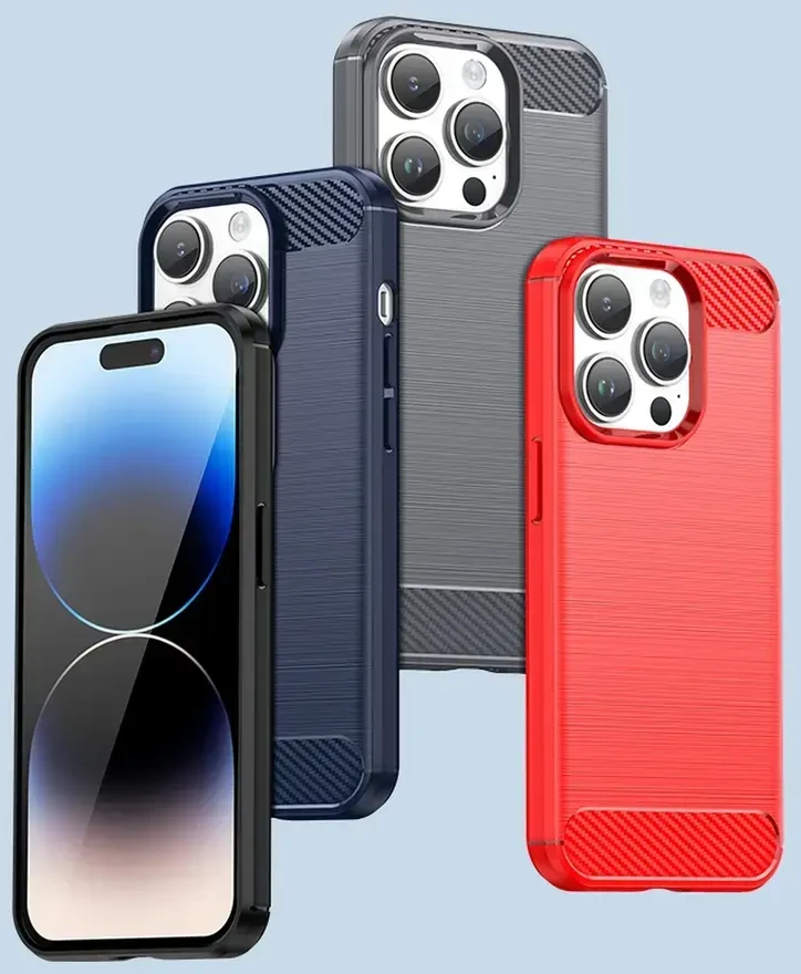 Hurtel Carbon dėklas skirtas iPhone 14 Pro, mėlynas