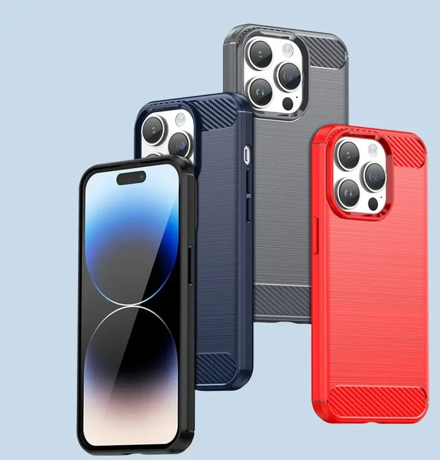Hurtel Carbon dėklas skirtas iPhone 14 Pro, mėlynas