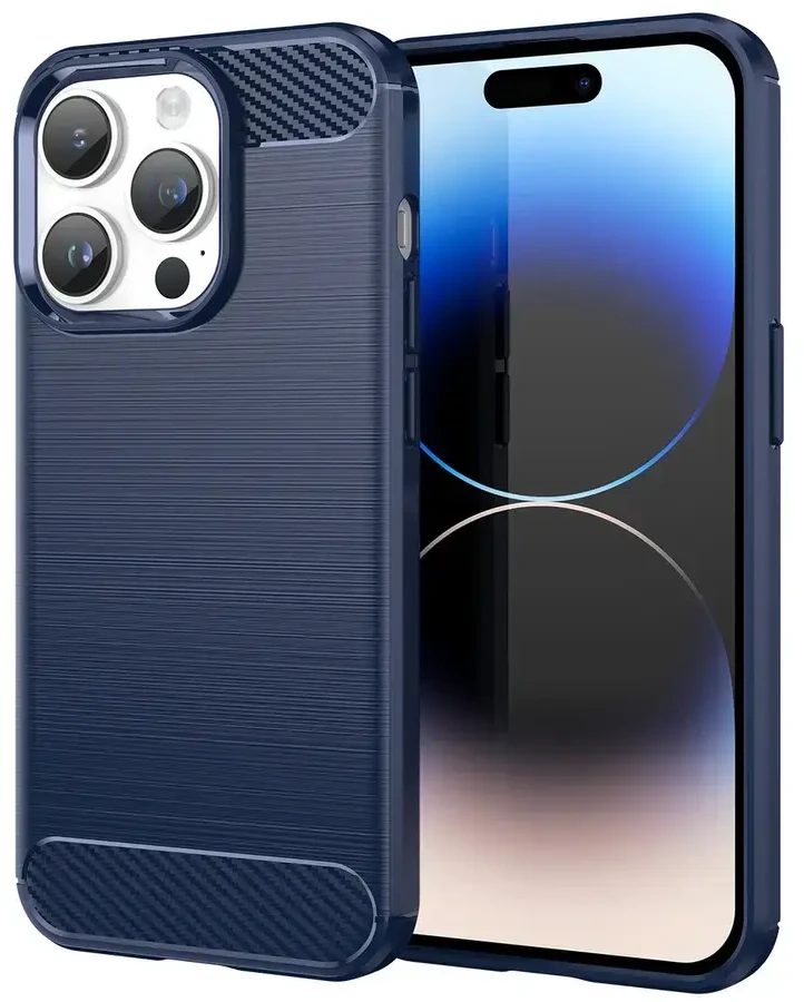 Hurtel Carbon dėklas skirtas iPhone 14 Pro, mėlynas
