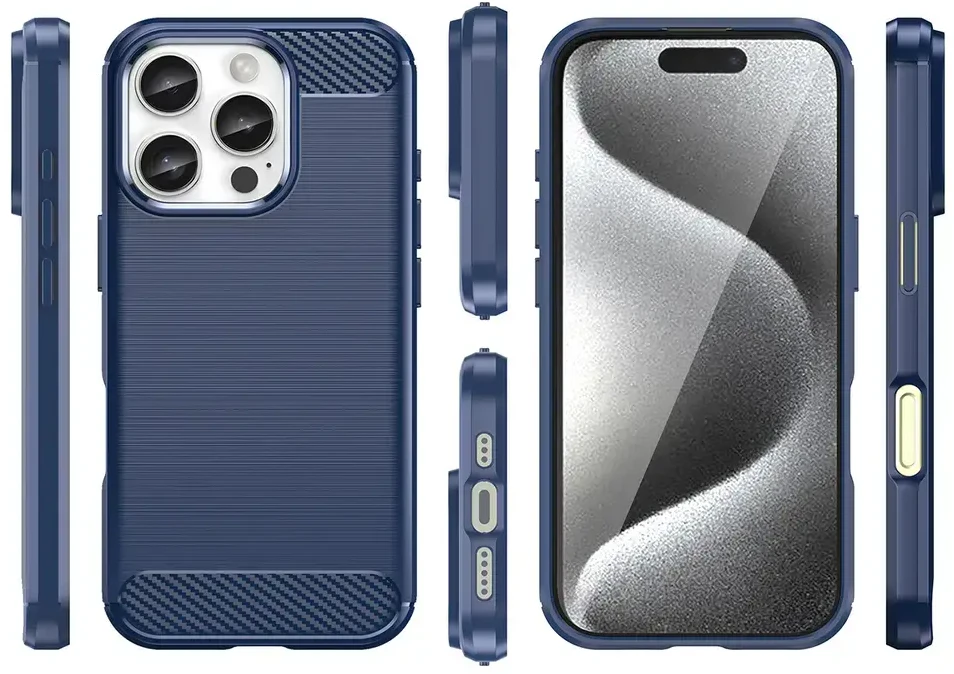 Hurtel Carbon Apple iPhone 16 Pro – dėklas telefonui mėlynos spalvos