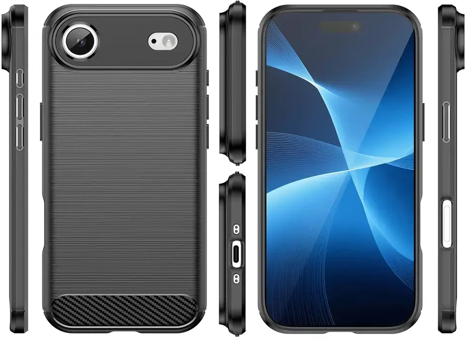 Hurtel Dėklas Carbon Dėklas skirtas Apple iPhone 17 Air – juodos spalvos