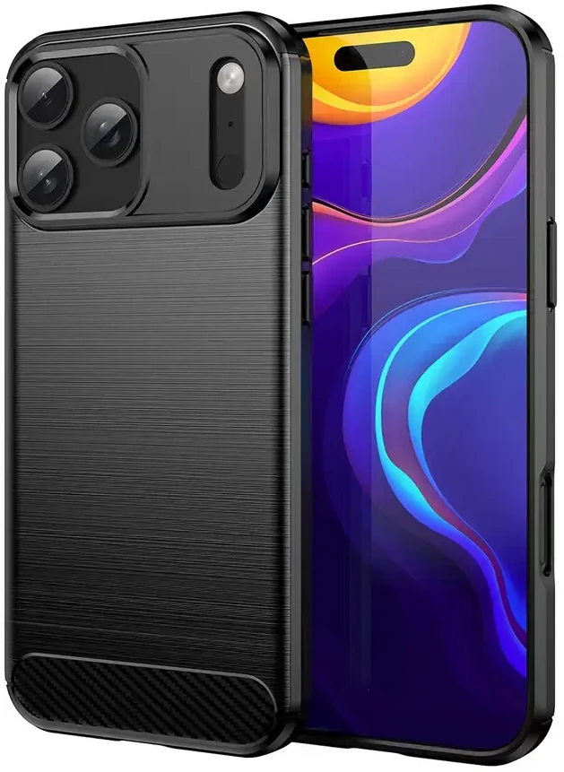 Hurtel Dėklas Carbon Dėklas skirtas Apple iPhone 17 Pro – juodos spalvos