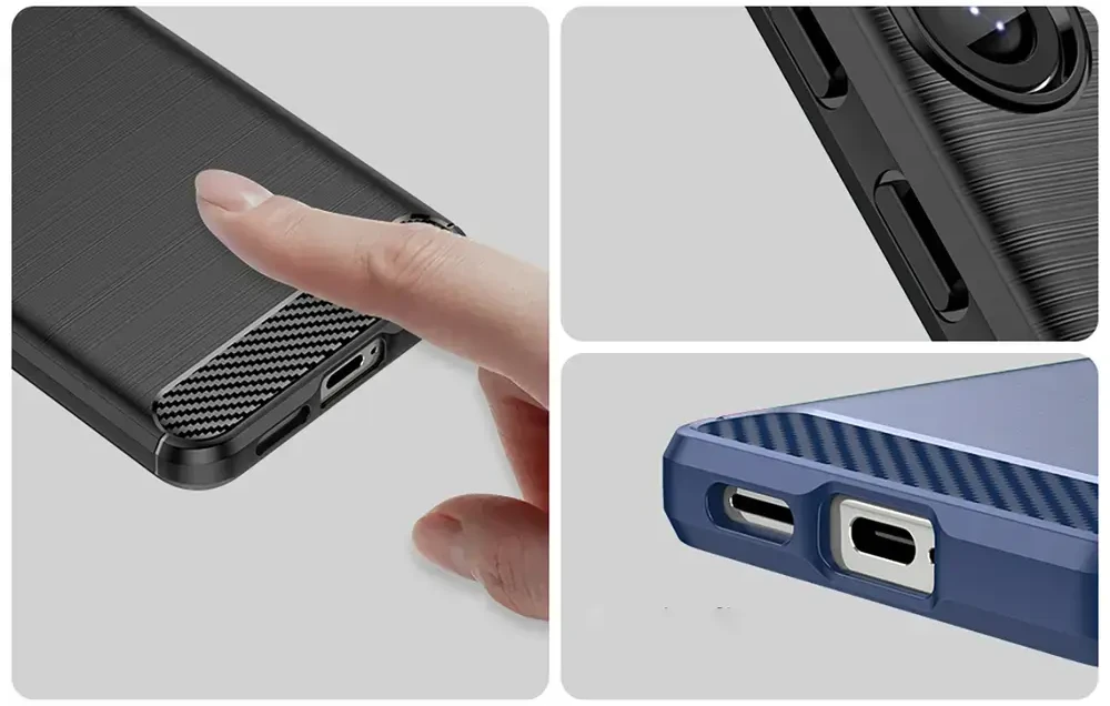 Hurtel Carbon dėklas skirtas Samsung Galaxy S25 Edge – juodos spalvos