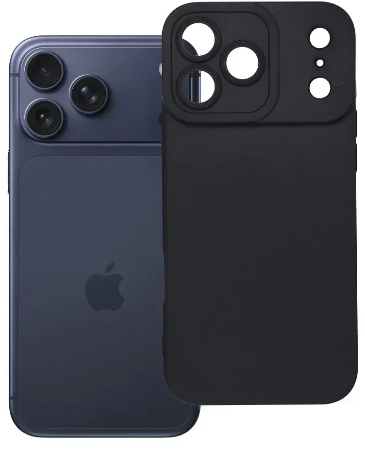 OEM dėklas, skirtas iPhone 17 Pro Max / 18 Pro Max (žemas kameros kraštas), matinis 2.0 juodas