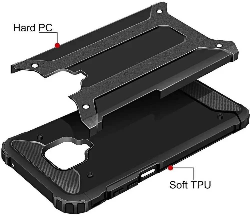 Forcell Oem ARMOR dėklas skirtas Xiaomi Redmi Note 9S / 9 Pro juodos spalvos