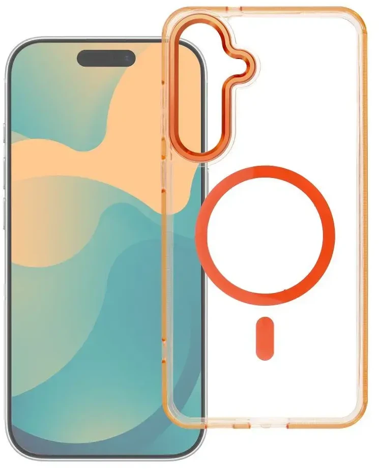 Dėklas OEM dėklo rėmelis, skaidrus hibridinis Mag dangtelis, suderinamas su MagSafe, skirtas REDMI 15C (173,16 x 81,07 x 8,2) hermes oranžinis