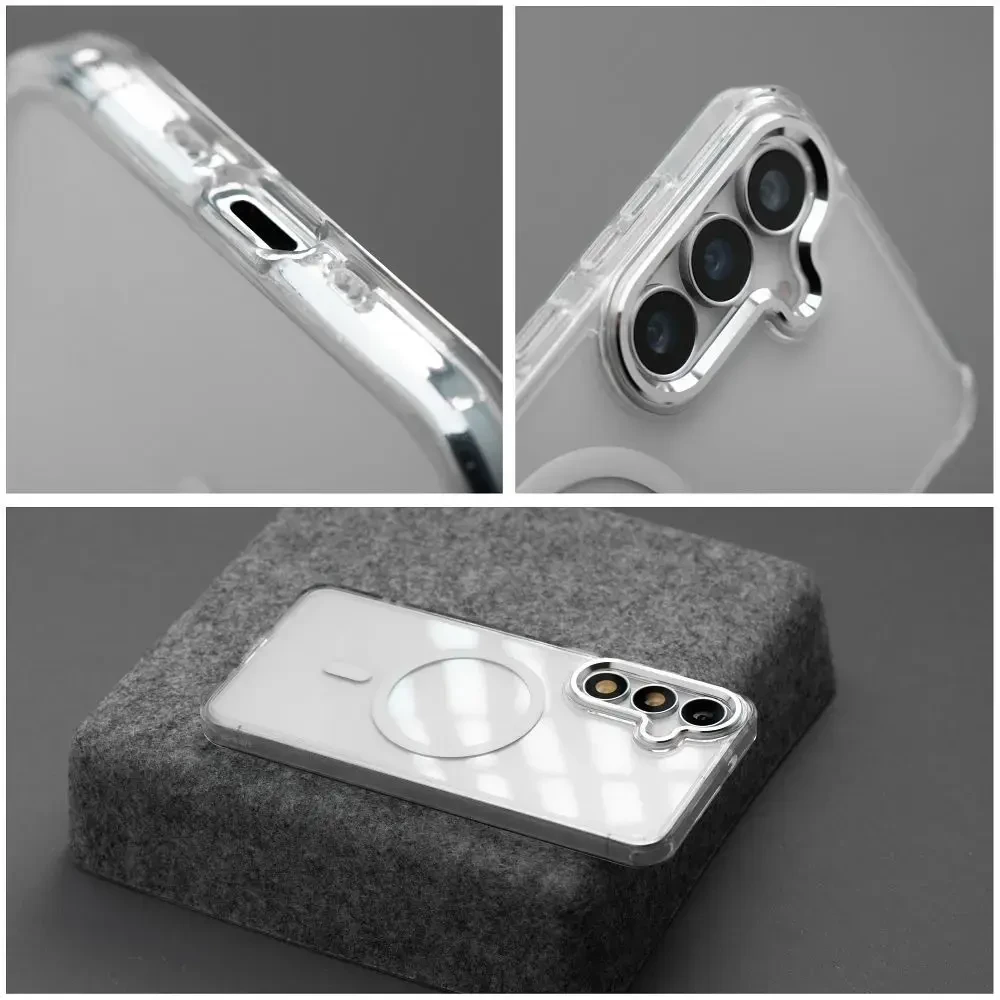 OEM dėklas RĖMAS SKAIDRUS HIBRIDINIS ŽURNALO DANGTELIS, suderinamas su „MagSafe“, skirtas REDMI 15, skaidrus
