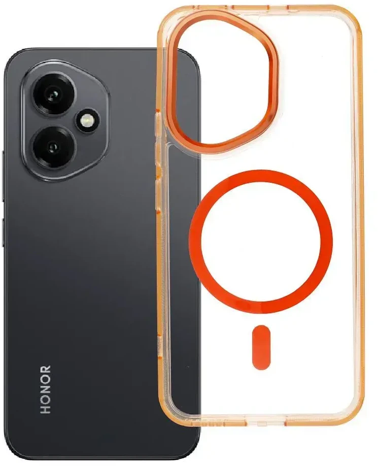 OEM dėklas, skirtas Honor 400 Frame Clear Hybrid Mag Cover, suderinamas su MagSafe, hermes oranžinis