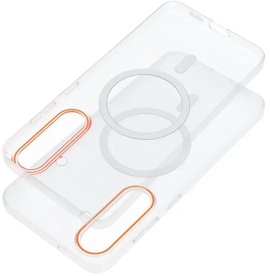 Oem „Xiaomi Redmi Note 15 PRO 5G Go Oranžinis“ dėklas, suderinamas su „MagSafe“, skaidrus