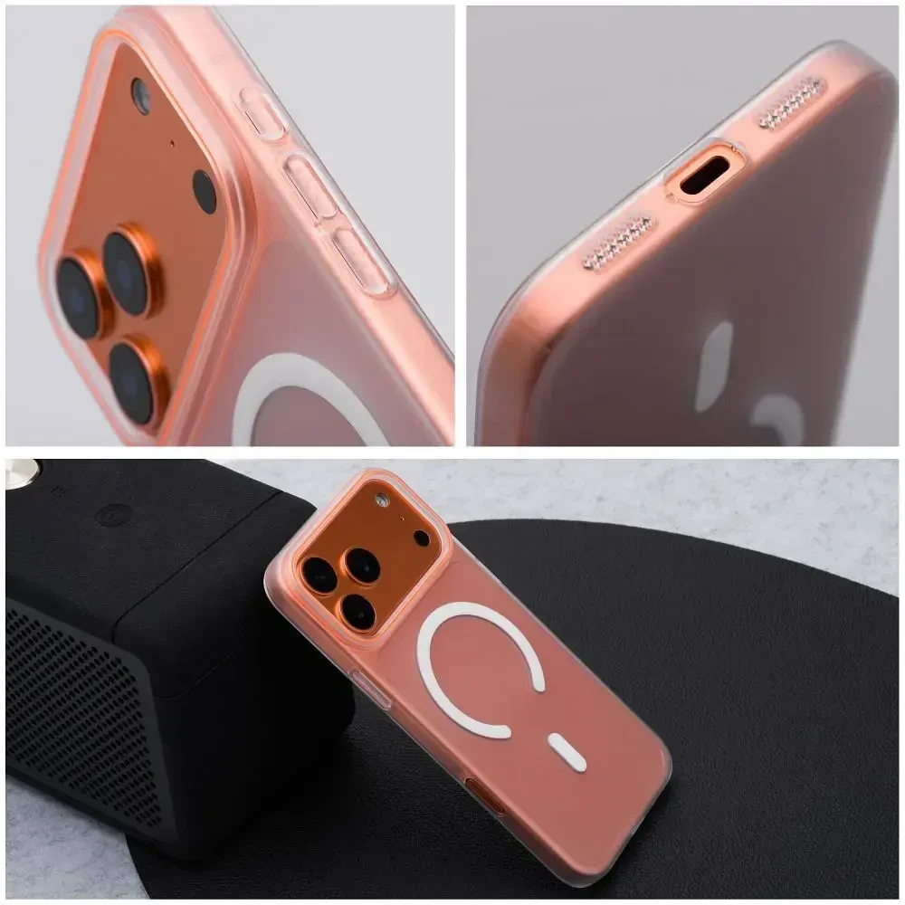 Oem Dėklas na Xiaomi Redmi Note 15 PRO 4G Go Oranžinis zgodne su MagSafe transparentne