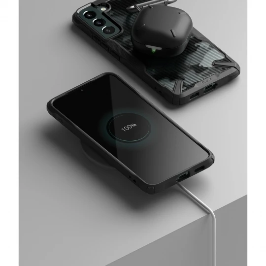 RINGKE Fusion X Samsung Galaxy S22 Plus – Camo dėklas telefonui juodos spalvos