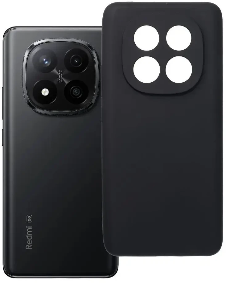 Oem Dėklas SILICONE 2mm skirtas Xiaomi Redmi NOTE 14 Pro Plus 5G juodos spalvos