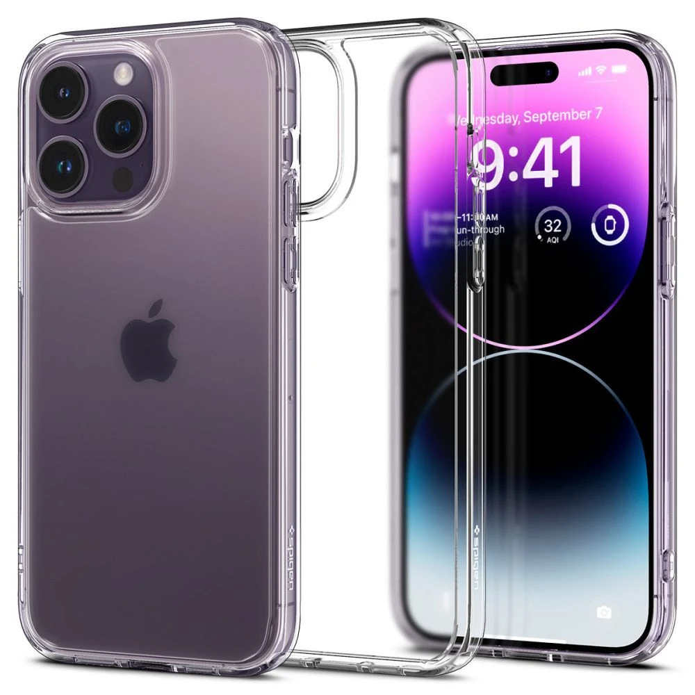Spigen Ultra Hybrid Matte dėklas skirtas Apple iPhone 15 Pro Max, spalva - Frost Clear aprašymas - Prekės nuotrauka