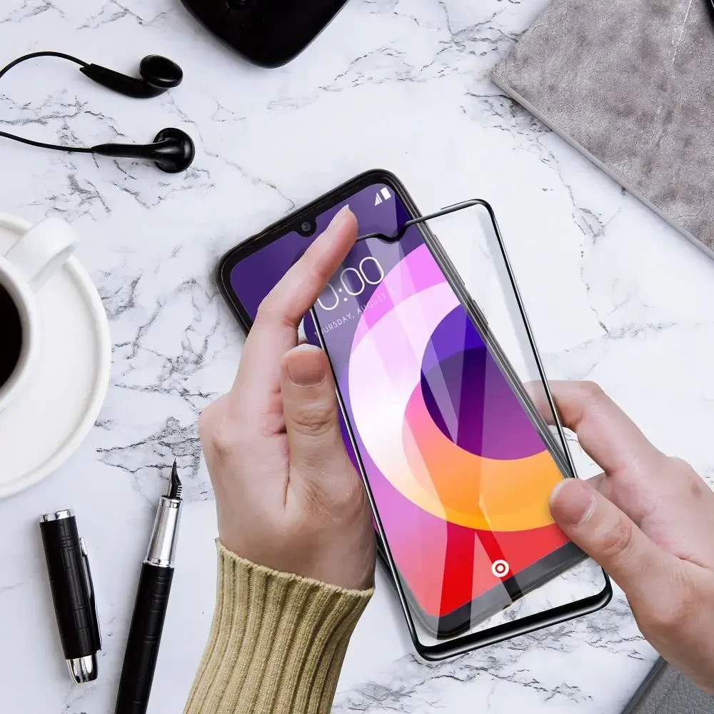 OEM 5D visiškai klijuojamas grūdintas stiklas iPhone 15 keraminiam stiklui, juodas