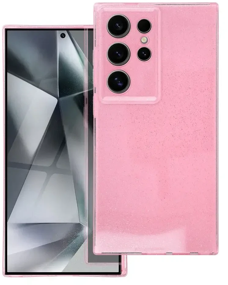 Dėklas Oem CLEAR CASE 2 mm BLINK skirtas Samsung Galaxy S24 Ultra rožinės spalvos