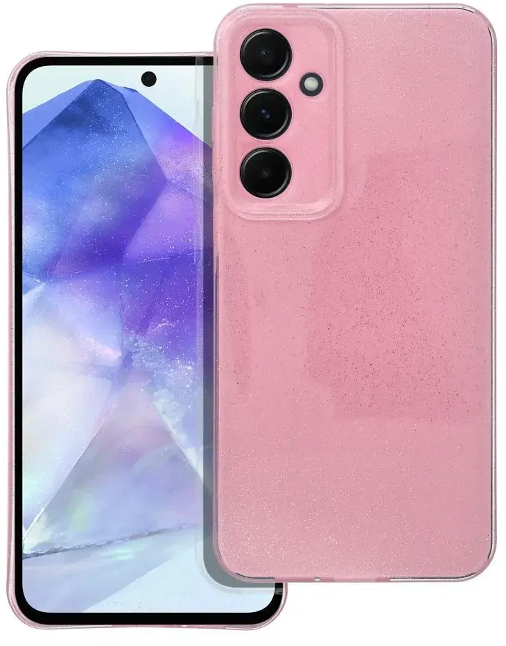 Dėklas Oem CLEAR CASE 2 mm BLINK skirtas Samsung Galaxy A55 5G rožinės spalvos
