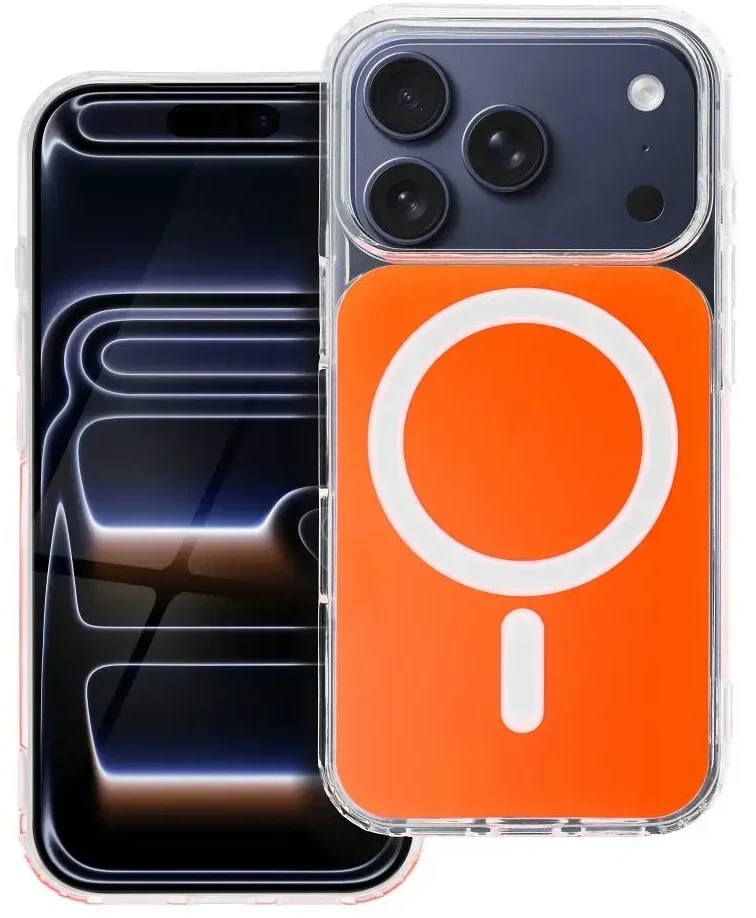 Oem Oranžinis Dėklas na Samsung A37 Clear Fusion Mag Cover zgodne su MagSafe hermes oranžinis