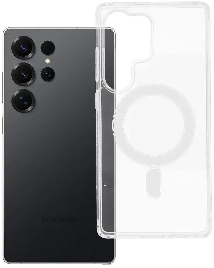 Oem CLEAR MAG COVER (MID) dėklas suderinamas su MagSafe skirtas Samsung Galaxy S25 Ultra skaidrus