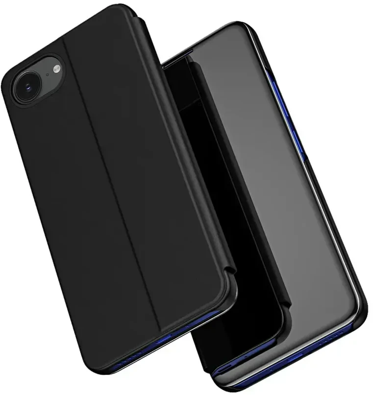 Hurtel skaidrus View dėklas skirtas Apple iPhone 16e Flip dėklas – rožinės spalvos