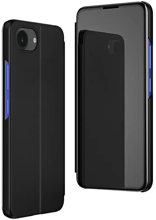 Hurtel skaidrus View dėklas skirtas Apple iPhone 16e Flip dėklas – rožinės spalvos
