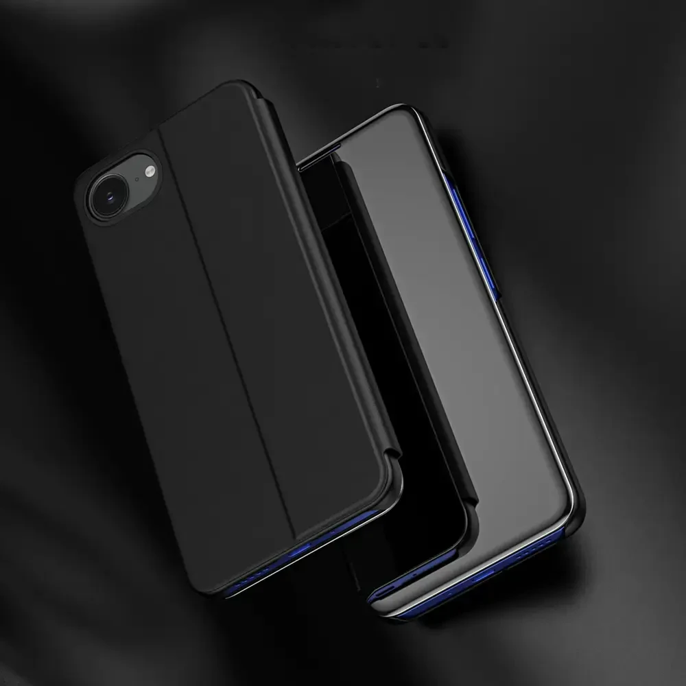 Hurtel skaidrus View dėklas skirtas Apple iPhone 16e Flip dėklas – rožinės spalvos
