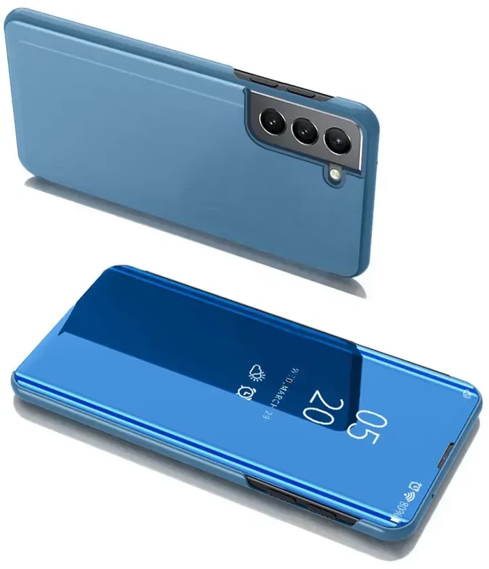 Hurtel Clear View dėklas skirtas Samsung Galaxy S22 + (S22 Plus), mėlynas