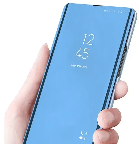 Hurtel Clear View dėklas skirtas Samsung Galaxy S22 + (S22 Plus), mėlynas