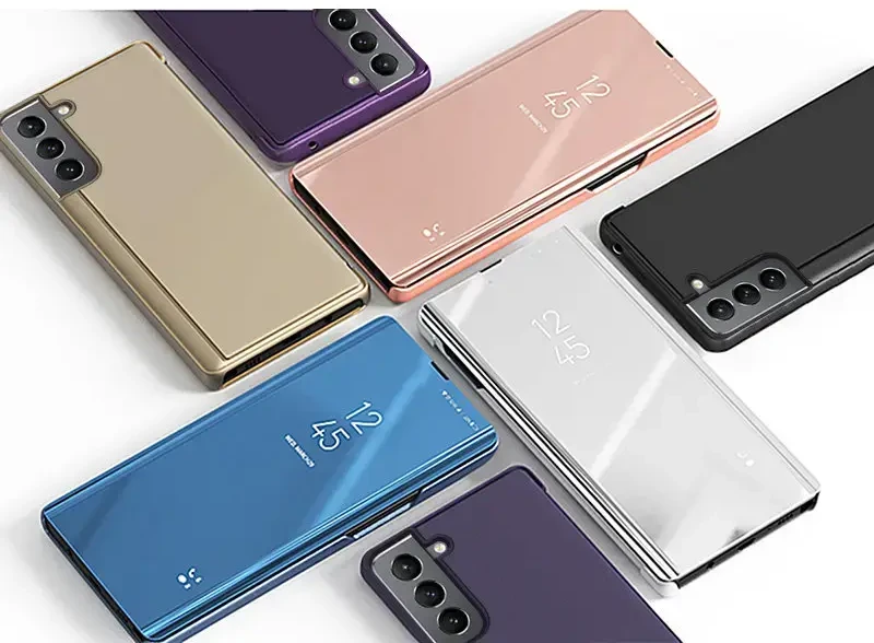 Hurtel Clear View dėklas skirtas Samsung Galaxy S22 + (S22 Plus), mėlynas