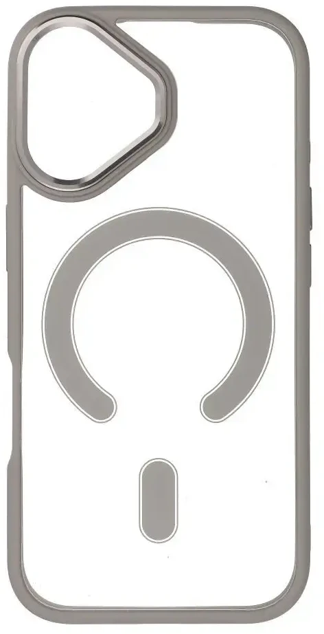 OEM dėklas, skirtas „iPhone 17 Color Edge Mag Cover“, suderinamas su „MagSafe“ titano-pilko spalvos