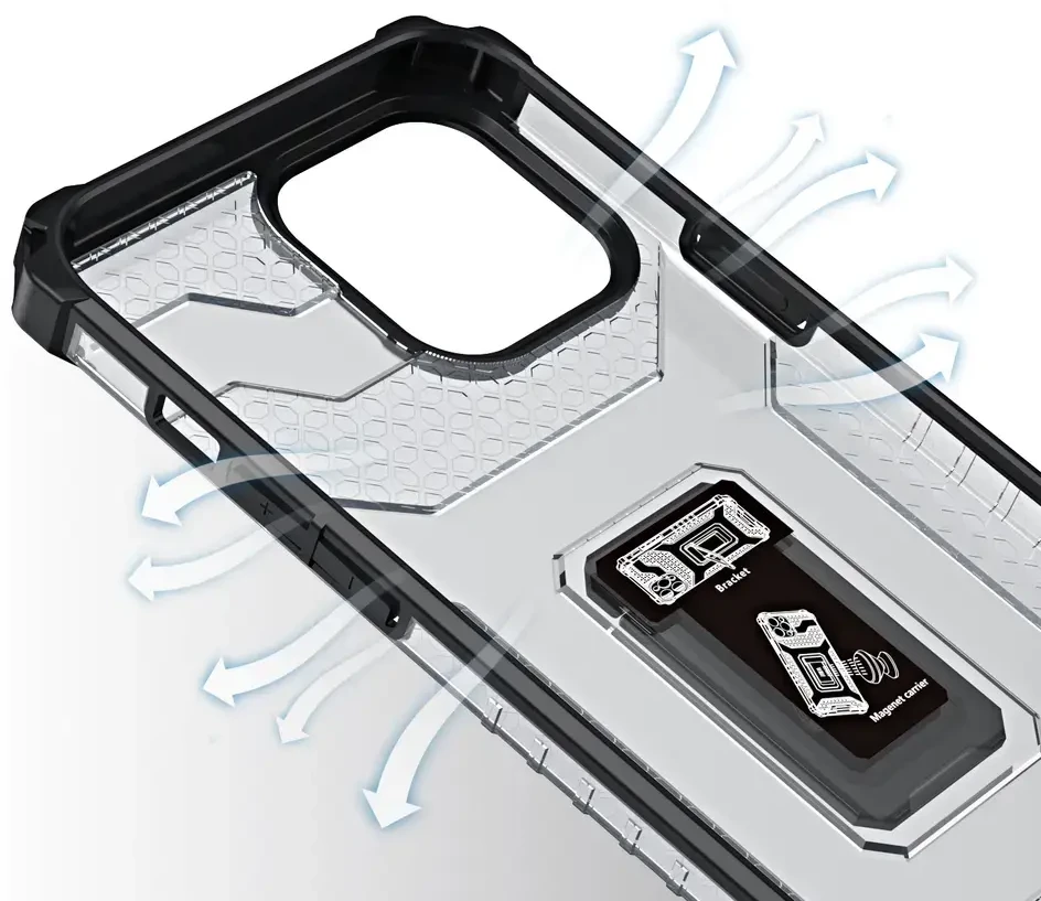 Hurtel Crystal Ring dėklas skirtas iPhone 13 Pro, juodas