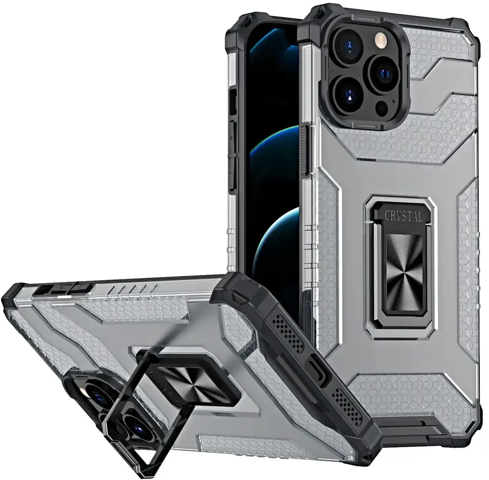 Hurtel Crystal Ring dėklas skirtas iPhone 13 Pro, juodas