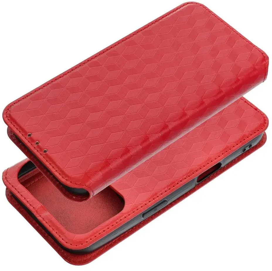 OEM atverčiamas dėklas, skirtas iPhone 17 PRO MAX / 18 PRO MAX, kubinio laikiklio formos, raudonas