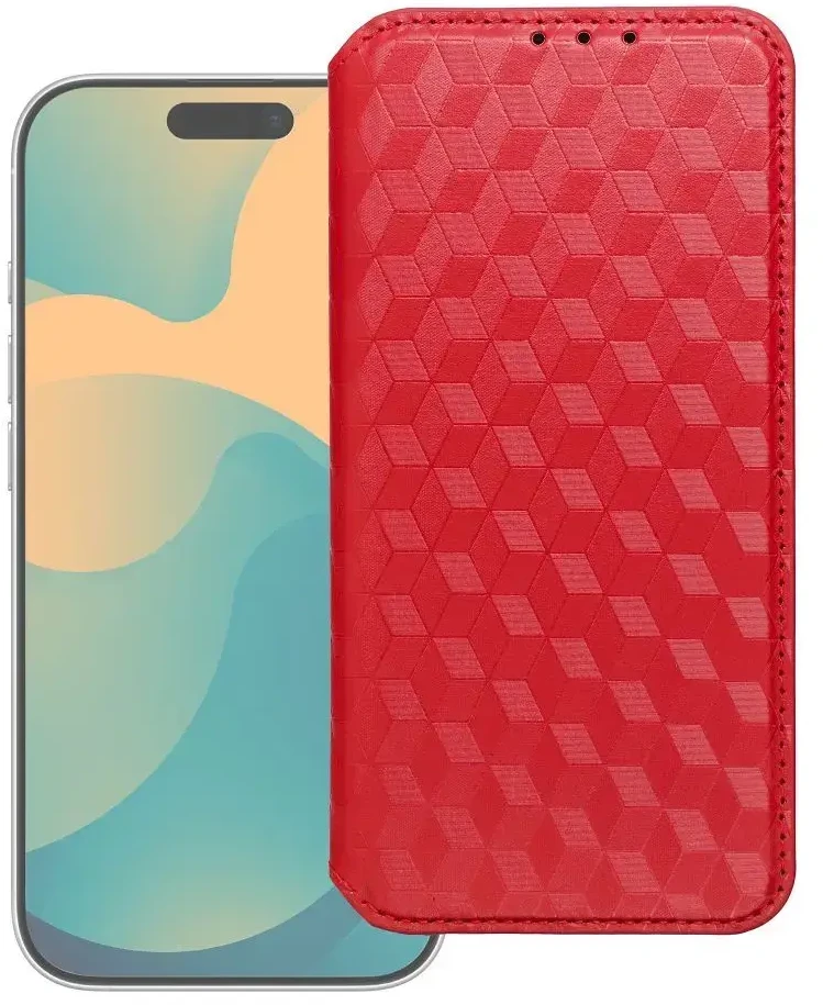 OEM atverčiamas dėklas, skirtas iPhone 17 PRO MAX / 18 PRO MAX, kubinio laikiklio formos, raudonas