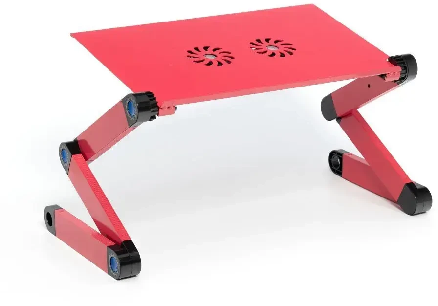 OEM nešiojamojo kompiuterio stalas, universalus, reguliuojamas, su aušinimu, raudonas YL-803