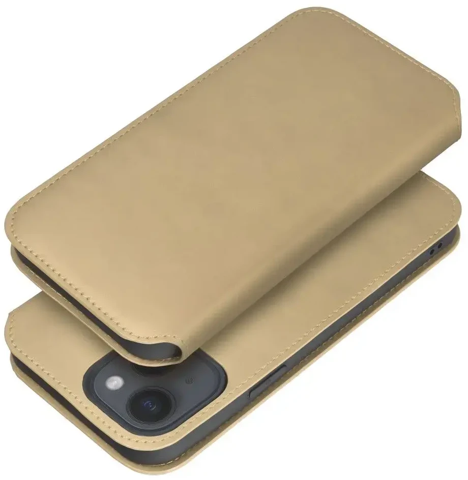 Oem DUAL POCKET Book dėklas skirtas Xiaomi Redmi Note 13 Pro Plus 5G aukso spalvos