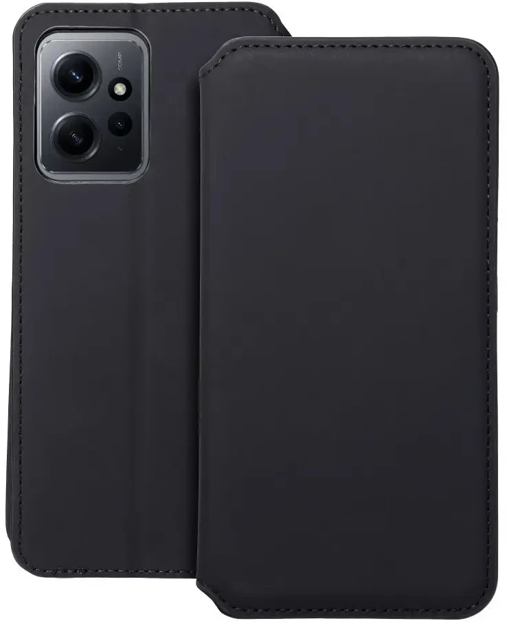 Oem DUAL POCKET Book dėklas skirtas Xiaomi Redmi Note 12 5G juodos spalvos