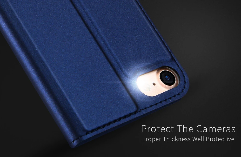 Dux Ducis Skin Pro Xiaomi Redmi 11A / Poco C55 / Redmi 12C atverčiamas Card Wallet su stoveliu dėklas telefonui mėlynos spalvos