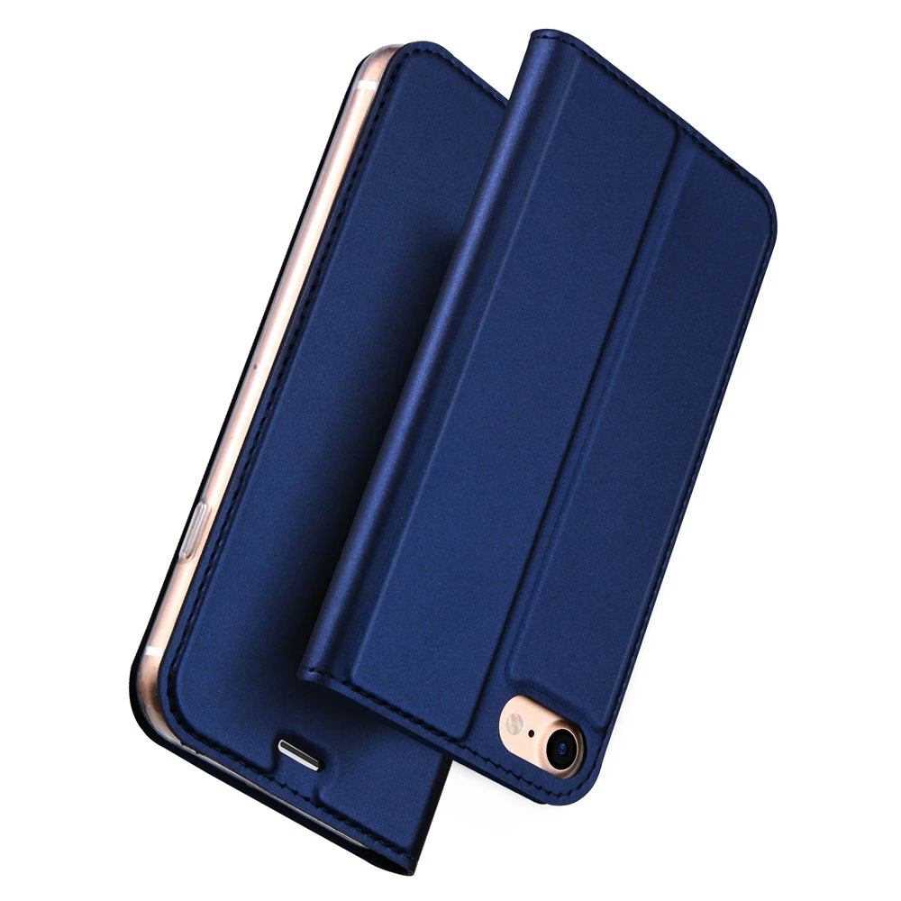 Dux Ducis Skin Pro Xiaomi Redmi 11A / Poco C55 / Redmi 12C atverčiamas Card Wallet su stoveliu dėklas telefonui mėlynos spalvos