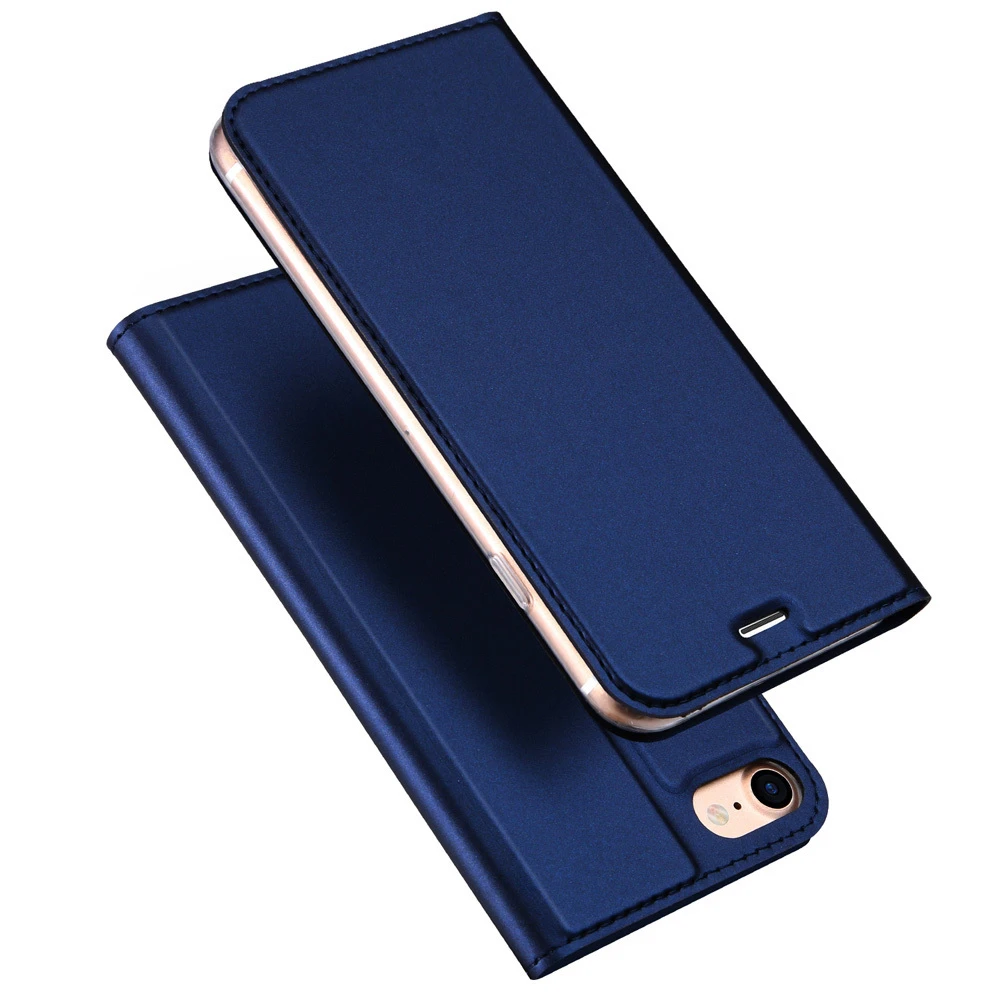 Dux Ducis Skin Pro Xiaomi Redmi 11A / Poco C55 / Redmi 12C atverčiamas Card Wallet su stoveliu dėklas telefonui mėlynos spalvos