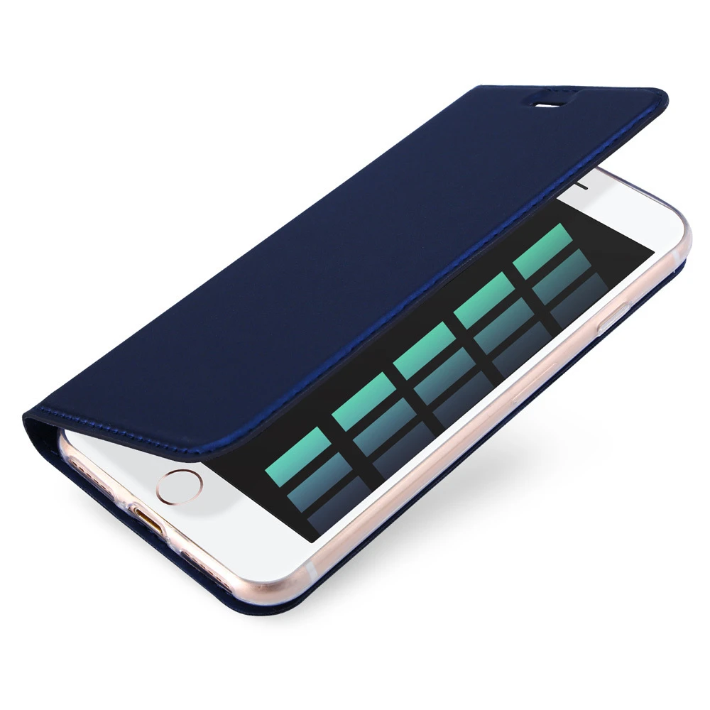 Dux Ducis Skin Pro Xiaomi Redmi 11A / Poco C55 / Redmi 12C atverčiamas Card Wallet su stoveliu dėklas telefonui mėlynos spalvos