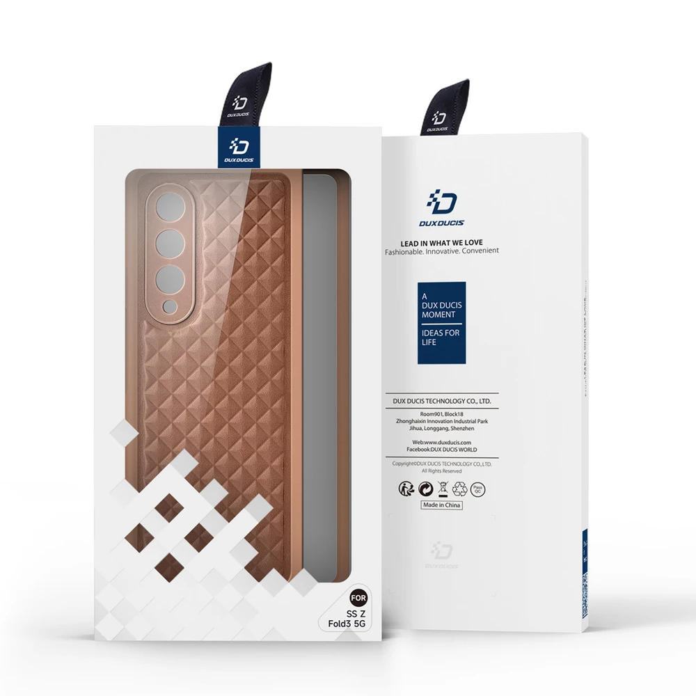 Dux Ducis Venice dėklas skirtas Samsung Galaxy Z Fold 4, rudas