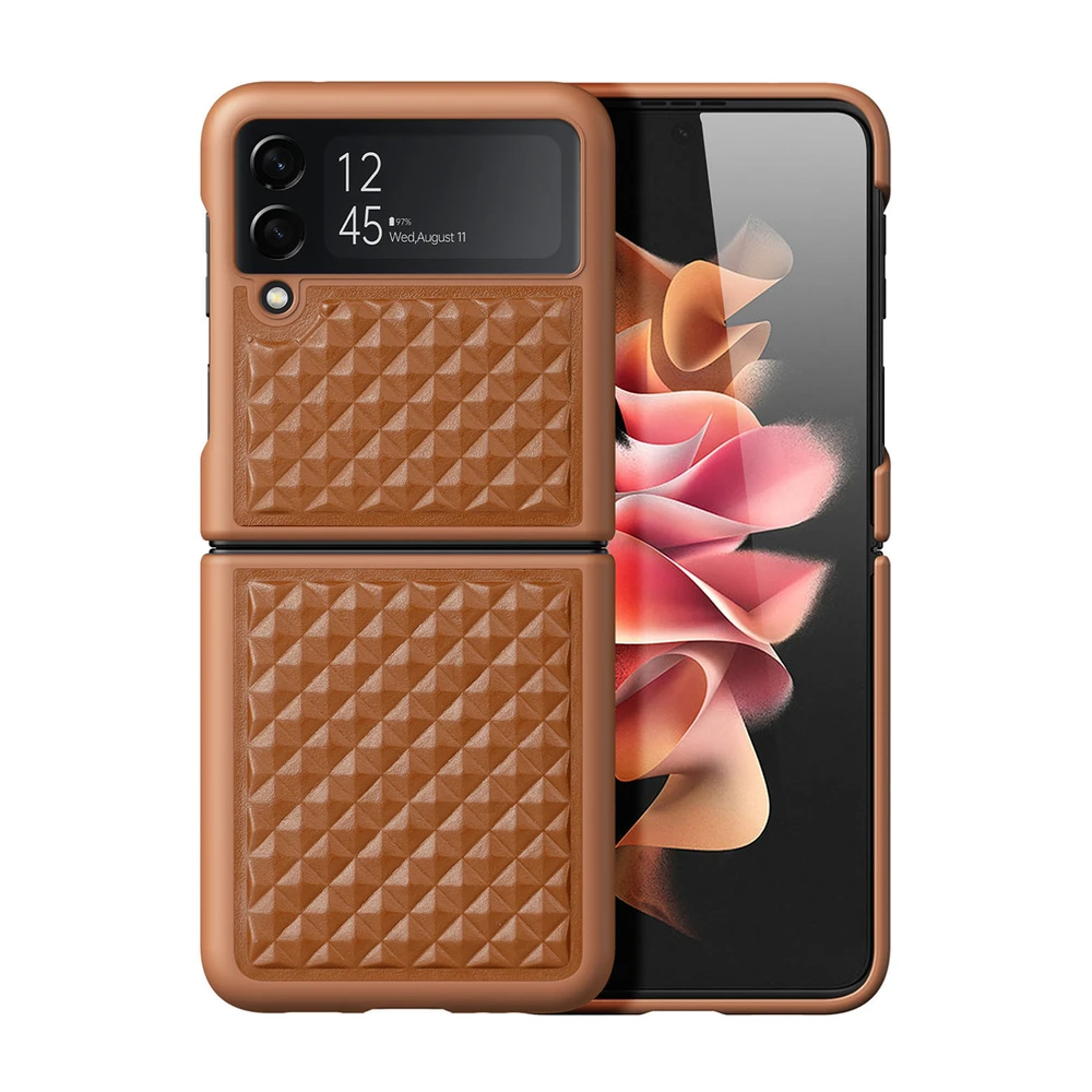 Dux Ducis Venice dėklas skirtas Samsung Galaxy Z Flip 4, rudas